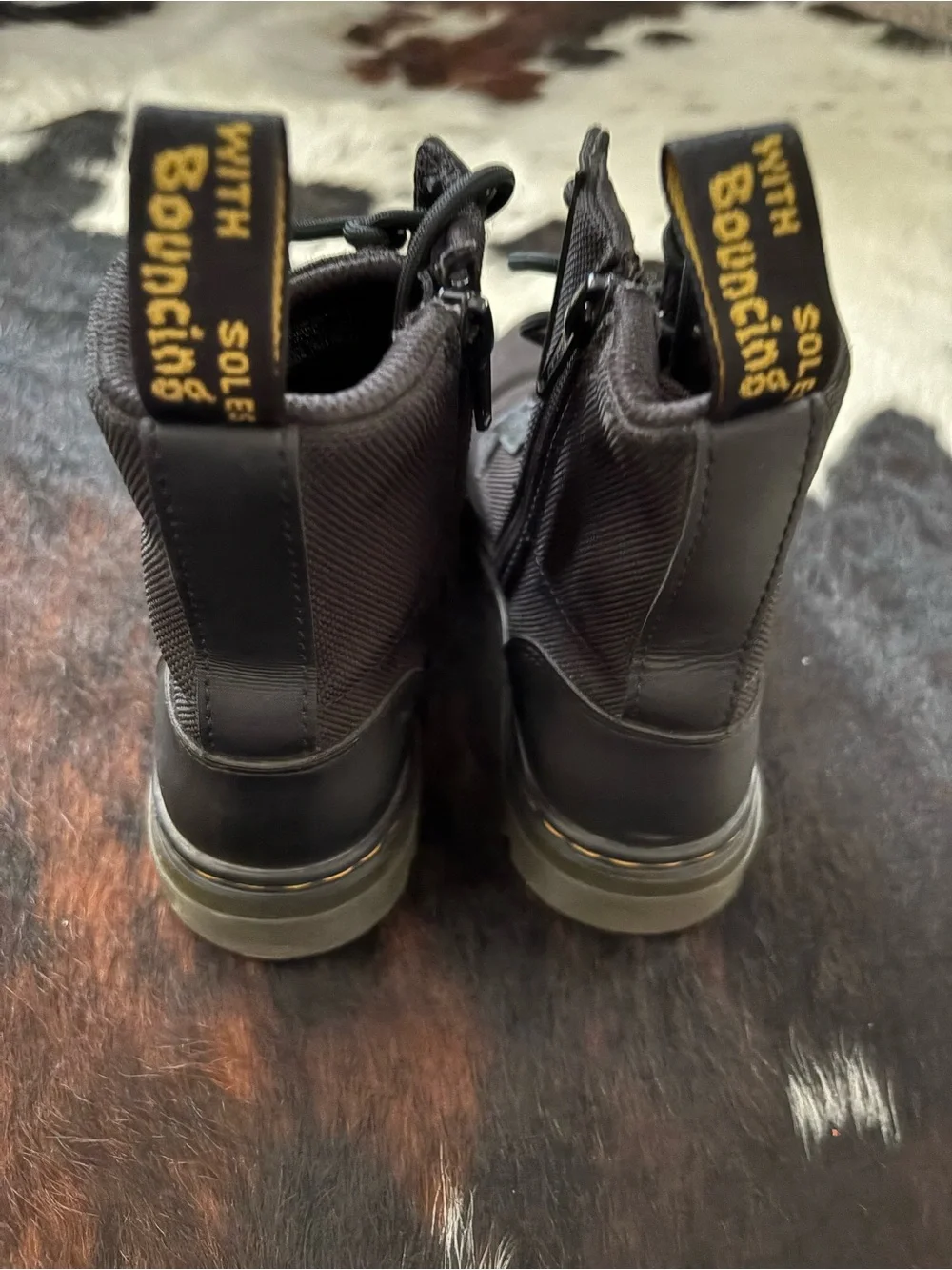 Dr. Martens Kids Black Lace-Up Canvas Combat Boots